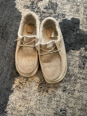 Hey Dude Kids Beige Cozy Slip-Ons